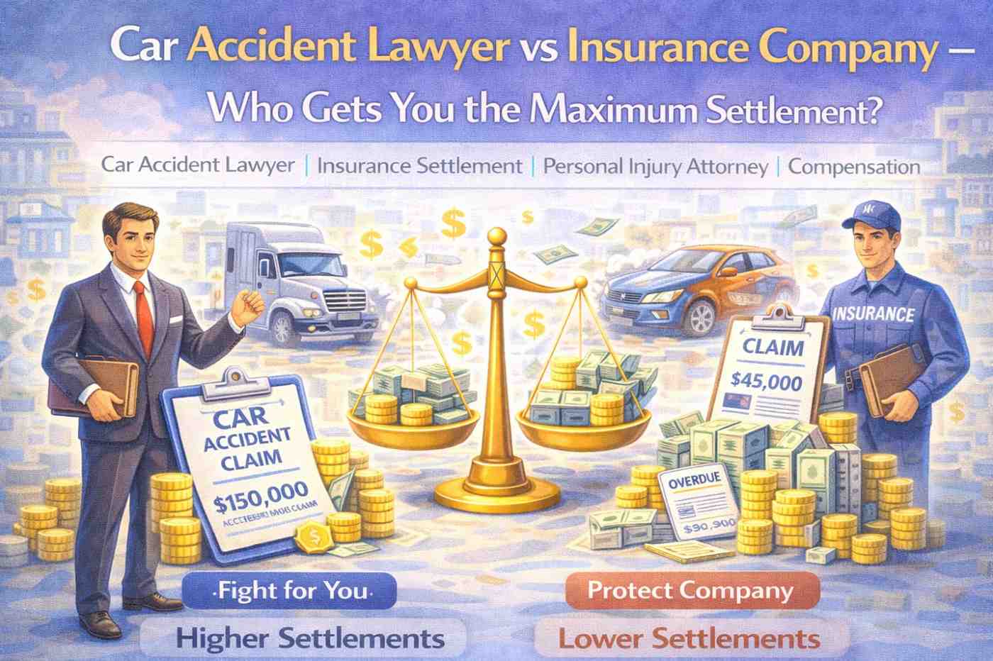 Car Accident Lawyer vs Insurance Company – Who Gets You the Maximum Settlement?